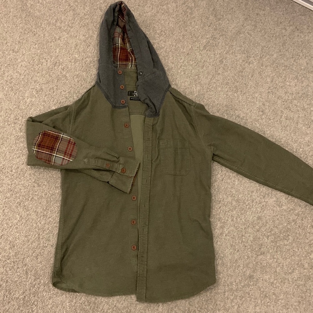 Mens hooded flannel shirt